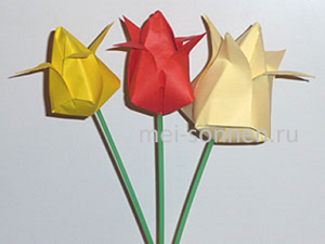 Как сделать бумажный тюльпан?