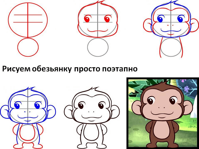 Учимся рисовать обезьяну