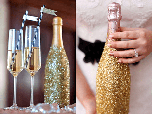 Как украсить бутылку шампанского на новый год